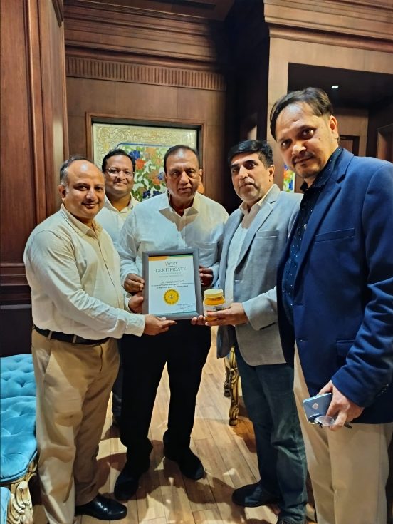 A felicitation at an offline meetup